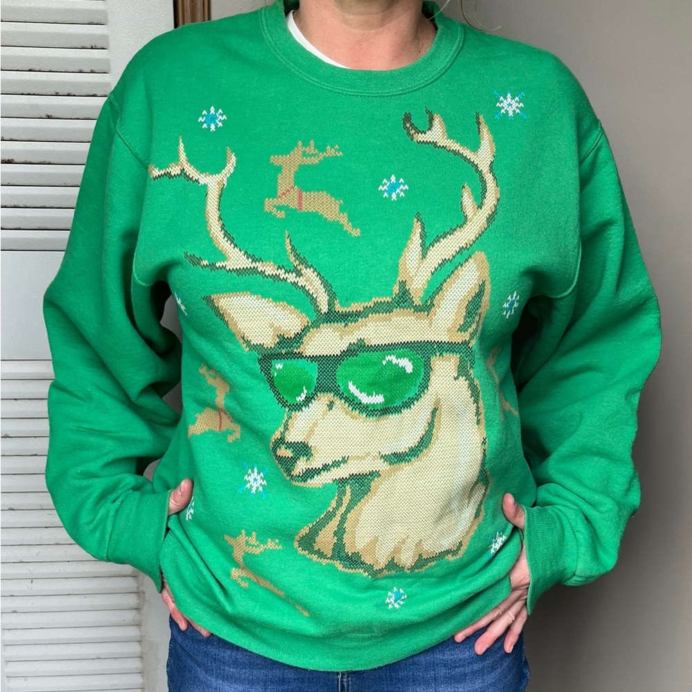 Cool Reindeer Christmas Sweatshirt